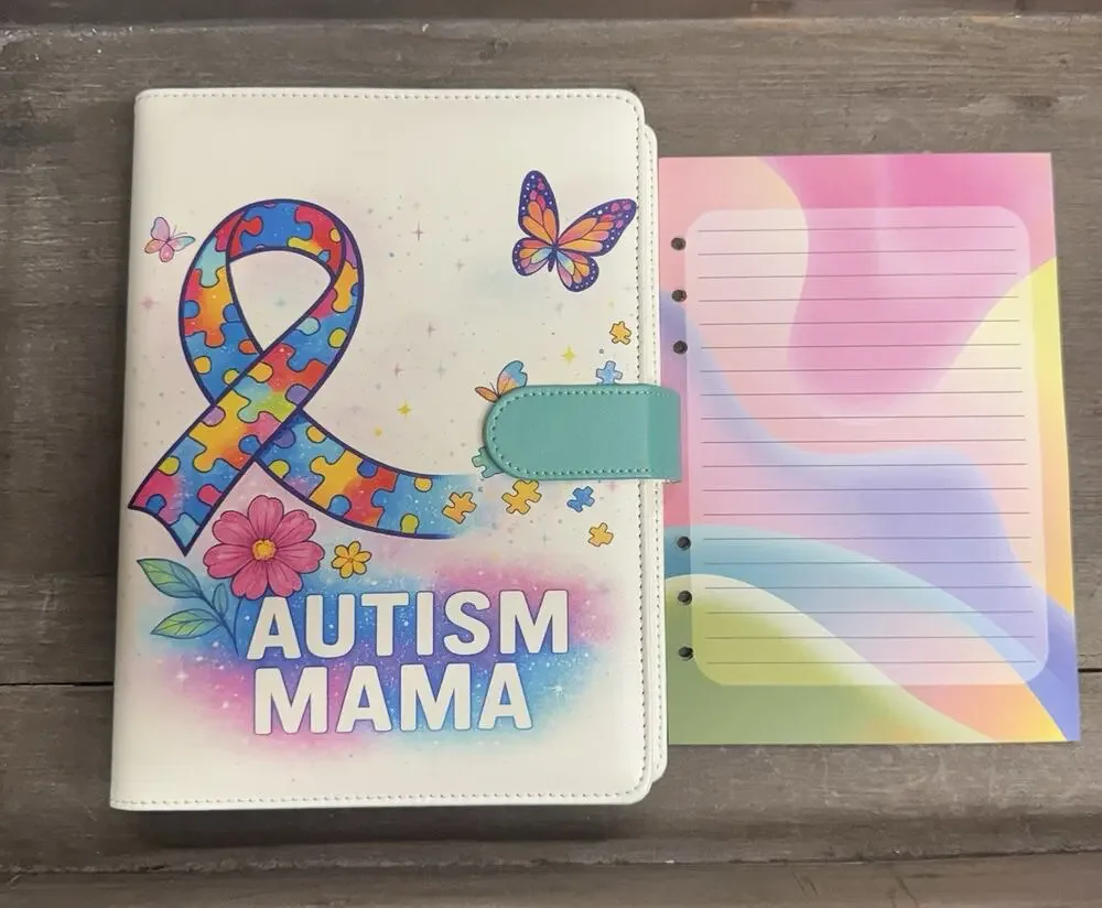 Autism Mama A5 Binder w/ matching paper